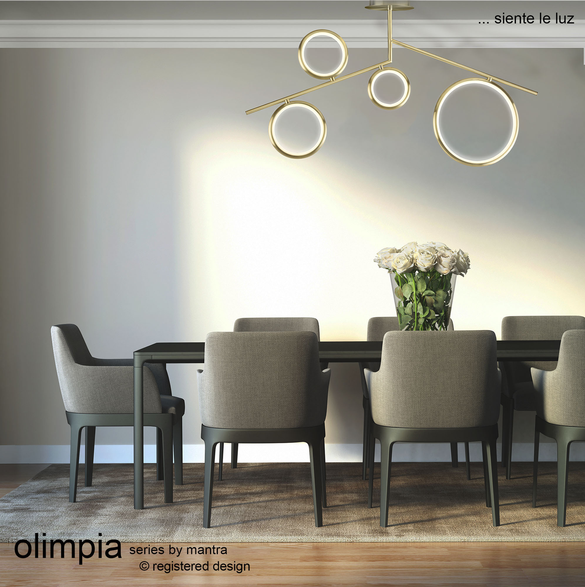 Olimpia Satin Gold Ceiling Lights Mantra Semi Flush Fittings